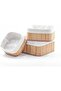 Sna Shop 3-Piece Multi-Purpose Bamboo Organizer Set, Multi-Size Kitchen Bathroom Home Baskets, Large, Medium, Small - 3