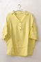Yellow Shirt with Collar and Buttons, 3/4 Sleeves, Casual Muslin, Oversize Woven 67 67 - 2