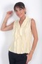 Women's V-Neck Front Ruffle Sleeveless Blouse - 2