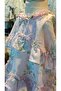 Girl's Special Occasion & Evening Dress and Headband - Ruffled Rose Pattern - Lilac - 4