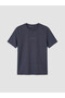 Xside Anthracite Crew Neck Printed Men's T-Shirt - 5