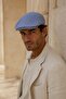 Capri Navy Linen Textured Slim Fit Kasket – Flat Cap |   Riviera Collection