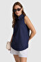 Women's Navy Blue Short Sleeve Shirt 50320212-Vr033 - 4