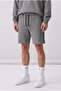 Men's Gray-Navy Blue-Smoked-Black 4-Pack Cotton Shorts with Side Pockets, Front Zipper Pocket, and Back Pocket - 6