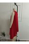 Women's Strappy V-Neck Asymmetrical Cut Detailed Short Viscose Dress - 5