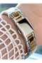Milano Women's Gold Silver Metal Cord Green Dial Wristwatch 2 Years Warranty - 3
