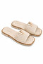 Venera Beige Buckle Genuine Leather Slippers - 2