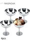 4Pcs Ice Cream Cup, Multifunctional Stainless Steel Dessert Bowl, Fruit Cup