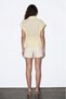 Women's Light Yellow Viscose Blouse with Lace-Up Waist - 3