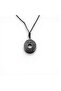 Celtic Knot Motif Chrome Plated Medallion Necklace - Adjustable Oiled Cotton Unisex Jewelry - 2