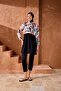 طقم ملابس سباحة إسلامية مغلقة بالكامل بنصف سحاب ونقشة أوراق شجر تجريدية - 6