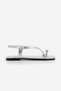 Women's Blunt Toe Stoned Cross-Strapped Flip-Flop Daily Sandals Zarev Silver - 5