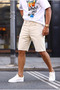 Men's Denim Fabric Cream Jean Shorts - 4
