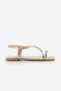 Women's Blunt Toe Stoned Cross-Strapped Flip-Flop Daily Sandals Zarev Gold - 4