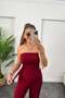 Women's Strapless Gathered Blouse Loose Casual Pants Two-Piece Set - 4