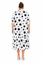 Plus Size Shirt Collar Polka Dot Patterned Flounce Midi Length Loose Fit Women's Dress - 5
