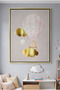 Teddy Bear Hot Air Balloon Kids Wall Art | Portrait Framed Canvas Print with Gold Foil Embossed | Luxury Islamic Decor for Kids Room