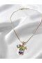 Airplane Suitcase Charm Steel Pendant - Gold - 3