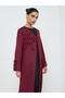 Burgundy Embroidered Floral Abaya - 3