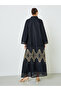 Black Organza Lace Insert Jalabiya - 4
