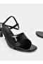 Black Patent Strappy Sandals - 3