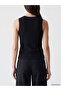 Black V-Neck Women's Ribbed Tank Top - 4