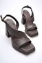 Bitter Brown Women's Heeled Platform Sandals Tr12My04E - 3