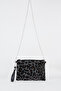 Women's Leopard Silver Stone Suede Portfolio Handbag and Clutch Bag with Ankle Strap and Chain Strap - 4