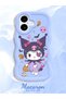 iPhone 16 Plus Compatible Case Camera Protector Blue Silicone Couple Phone Case Cartoon Pattern - 2