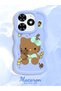 Tecno Spark 20 Compatible Case Camera Protector Blue Silicone Couple Phone Case Kitty Pattern - 2