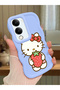 Vivo Y04S Compatible Case Camera Protector Blue Silicone Couple Phone Case Kitty Pattern