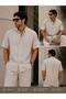 Men's 100% Linen Shirt Oversize Comfortable Fit Short Sleeve Summer Breathable Lightweight Shirt