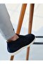 Angela Model Genuine Leather Handmade Navy Blue Suede Casual Shoes - 3