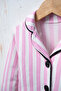 Striped Children's Pajama Set with Slippers 3 Piece Ribbed Home Wear Set - 7