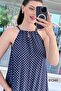 Halter Neck Polka Dot Viscose Dress 6Y346 - 3