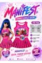 Manifest Pink Skirt Blouse Bottom Top 2-Piece Set Shorts Skirt Girls' Bottom Top Set Manifest Heeled Shoes - Face Stone Set Party Concert Birthday Beach Wear - 2