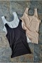 Bamboo Fabric Women's Athlete Thick Strap Top, Black and White Color Set of 3 - 4