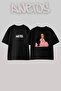 Cardi B_2 Design Printed Unisex Oversize Black Tshirt