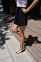 Lavia Women's Black Transparent Single Strap Heel Slippers - 8