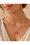 Women's Red Mushroom Necklace - Minimalist Figured Thin Chain Necklace - Luck Necklace - 2