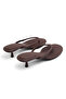 Duru Women's Comfortable Sole New Season Faux Leather Short Heeled Flip Flops - 4