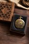 Antique Embossed Detailed Pocket Watch with Chain - 2
