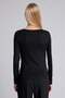 تي شيرت أسود بأكمام طويلة وياقة دائرية من Slim Fit Basic Modal I0335AX26AU - 5