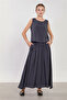 Women's Sleeveless Skirted Two-Piece Set - Anthracite - 2
