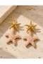 Powder Pink Starfish Dangle Earrings Summer Themed Gold Plated Stylish Women's Earrings - 8