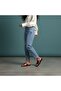 Burgundy Leather Women's Flip-Flops with Accessory Detail - 2