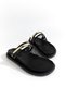 Esencia Black Gold Buckle Detail Mesh Women's Slippers - 4