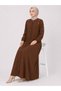 Canpolat 49507-26 Ayrobin Fabric Full-Length Zippered Women's Robe with Side Pockets – Comfortable Fit with Metal Accessories, Islamic Outerwear - 8