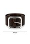 Brown Shk3019 Women's Thick Faux Leather Waist Belt with Silver Buckle - 3