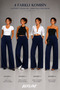 Women's Scuba Oversized Palazzo Pants, Stretch Fabric, High-Waist - 6